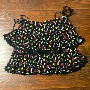 Mushroom pattern layered mini skirt, Hot Topic, LG